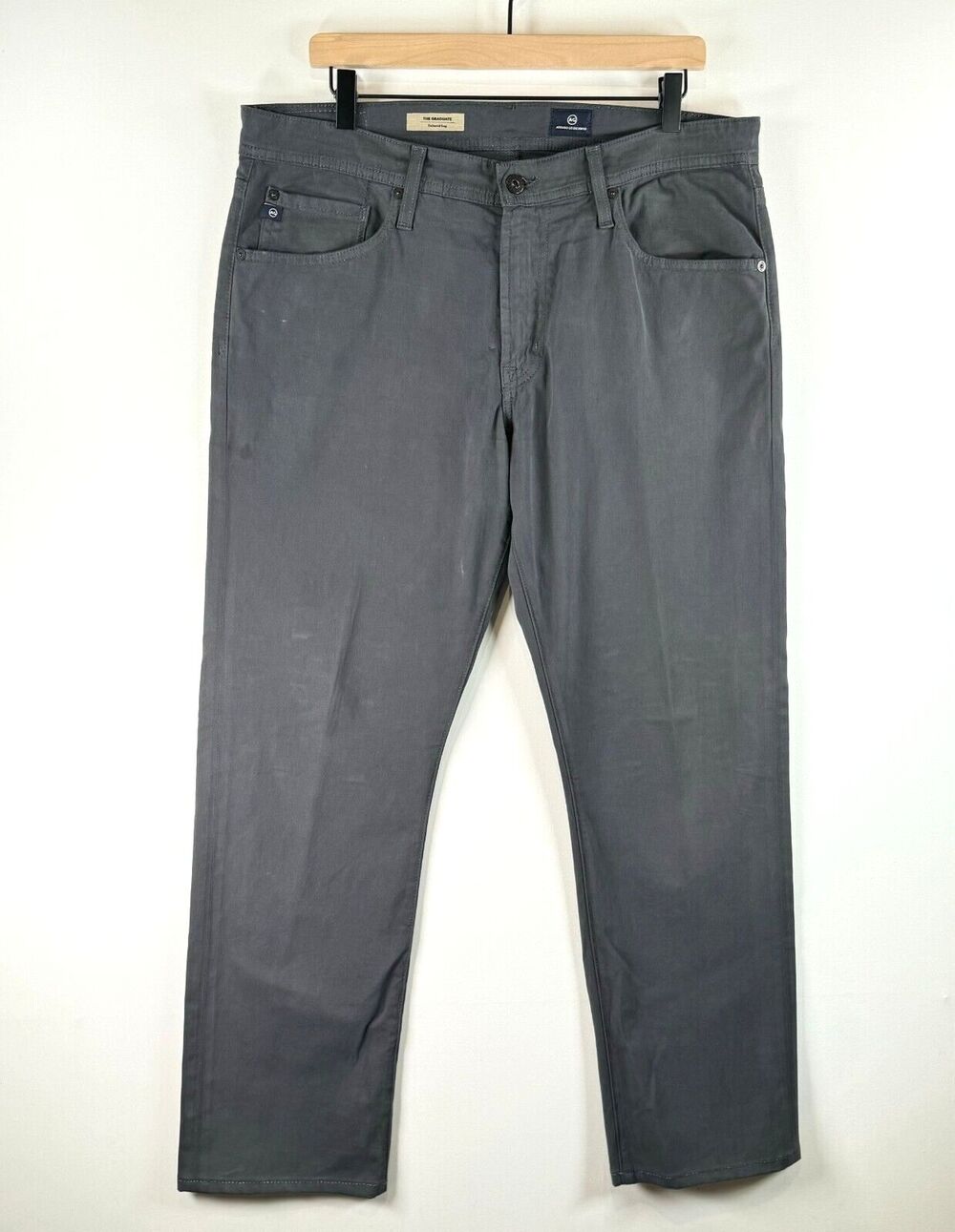 AG Adriano Goldschmied Mens Jeans Gray The Graduate Tailored Leg Denim 34x32
